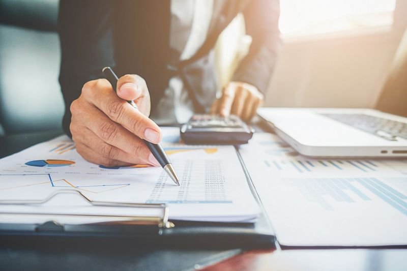Financial reports and analysis charts
